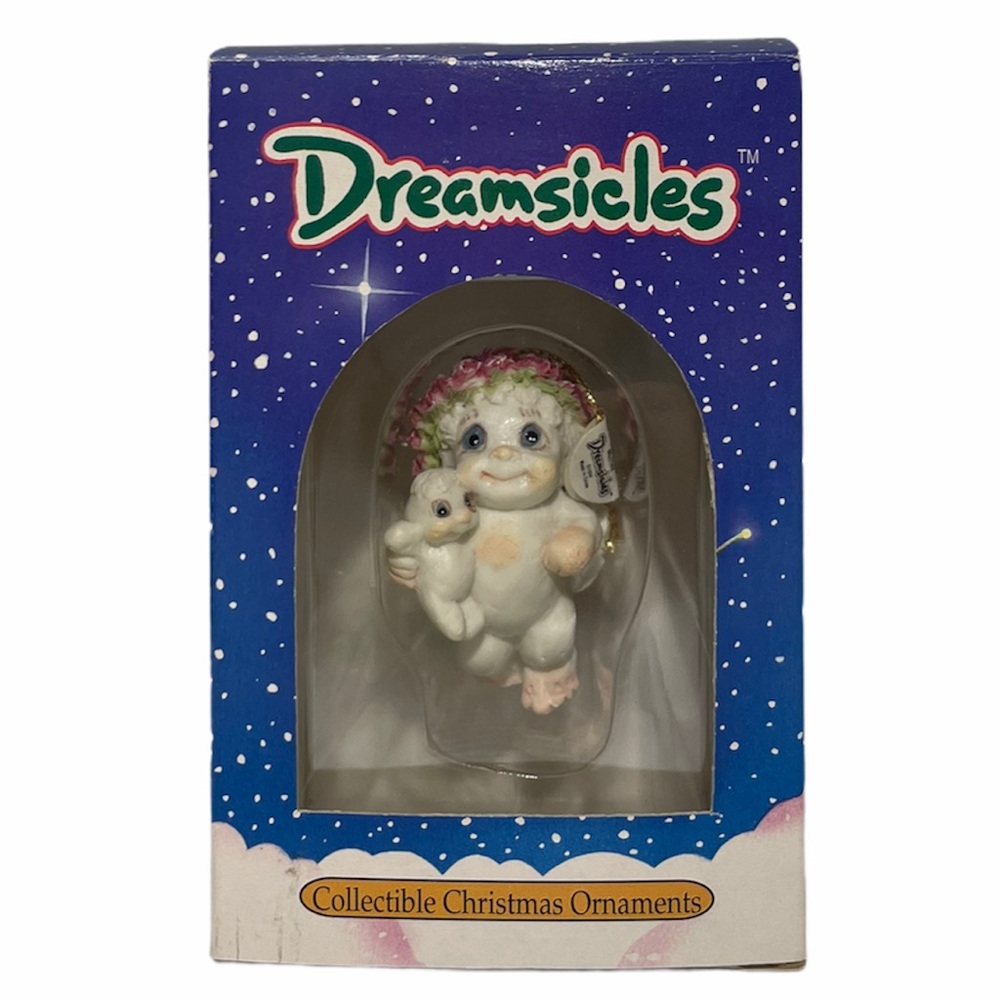Vintage Christmas Ornament Dreamsicles Angel Lamb Cherub Rare 90s 1994 Cast Art - Picture 5 of 7